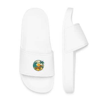 Dachshund Beach Sunset - Kids’ Pool Sliders - white - Front