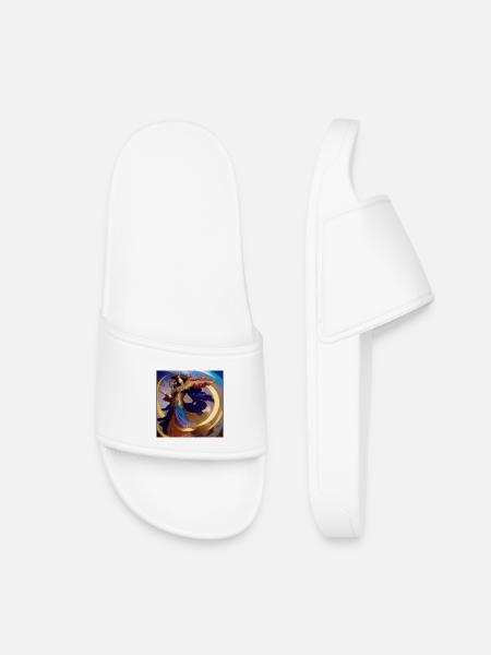 Mystic Woman with the Golden Circle - Kids’ Pool Sliders - white