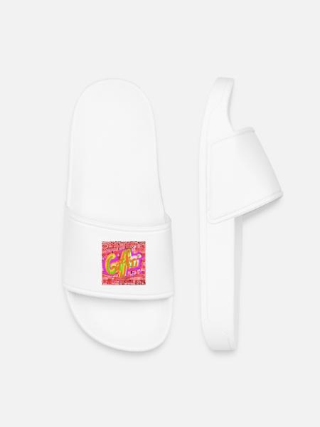 Graffitis colorés sur briques - Claquettes enfant - blanc