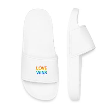 Fierté Arc-en-ciel Amour Égalité Diversité Queer - Claquettes enfant - blanc - Devant