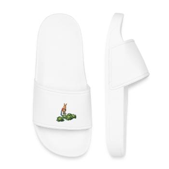 Rabbit Planter Takes Care of Cabbages - Kids’ Pool Sliders - white - Front