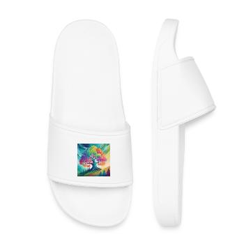 Arbre arc-en-ciel de la créativité - Claquettes enfant - blanc - Devant