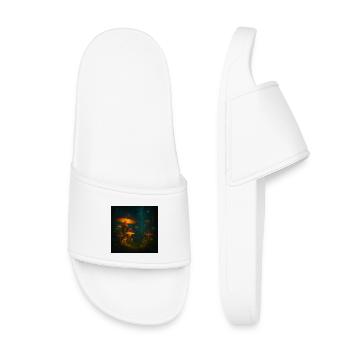 Glowing mushroom dream in the forest at night - Kids’ Pool Sliders - white - Front