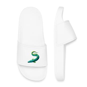 Anguille - Cool Low Poly Logo - Claquettes enfant - blanc - Devant