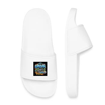 Graffiti urbain avec boombox et voiture - Claquettes enfant - blanc - Devant