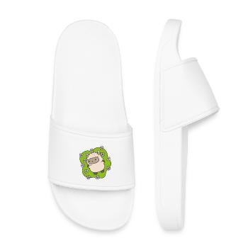 Agneau fleuri dansant parmi les marguerites - Claquettes enfant - blanc - Devant
