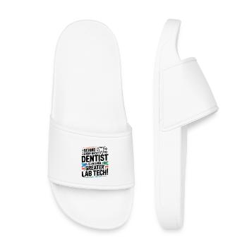 Behind Every Great Dentist Lab Tech  - Kids’ Pool Sliders - white - Front