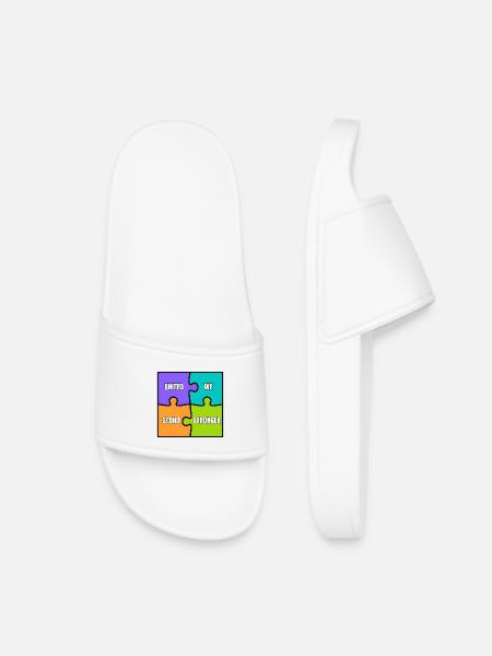 UNITED WE STAND STRONGER - Kids’ Pool Sliders - white