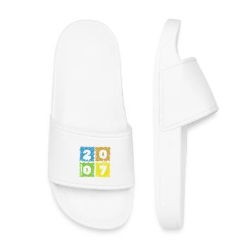 18. Geburtstag Farbige Patches since 11/2007 - Kids’ Pool Sliders - white - Front