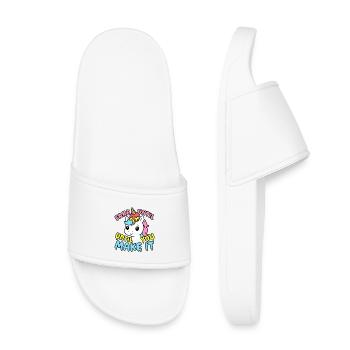 Cute Kawaii Unicorn – Fake It Until You Make It - Claquettes enfant - blanc - Devant