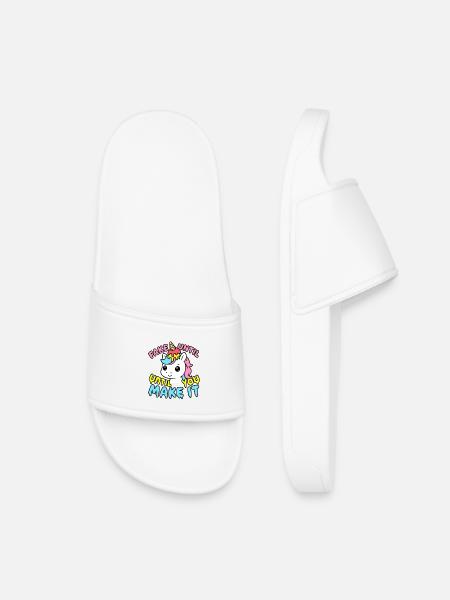 Cute Kawaii Unicorn – Fake It Until You Make It - Claquettes enfant - blanc