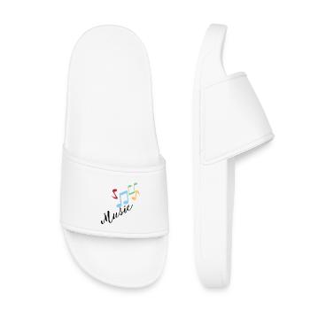 Colorful musical notes - Kids’ Pool Sliders - white - Front