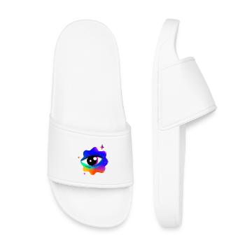 Nébuleuse de l’œil arc-en-ciel vif - Claquettes enfant - blanc - Devant