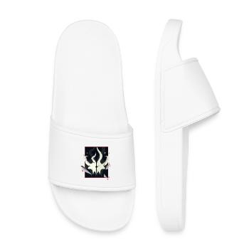 Horned Skull – Rote Akzent Edition - Kinder Badelatschen - Weiß - Vorne