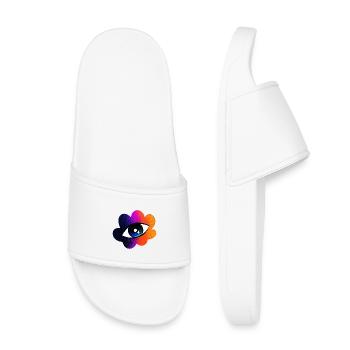 Eye in Rainbow Cloud - Kids’ Pool Sliders - white - Front