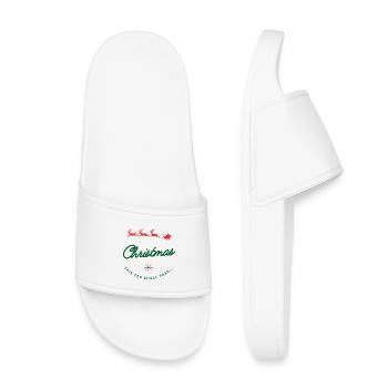 Noël passera - Défilé du Père Noël Humour - Claquettes enfant - blanc - Devant