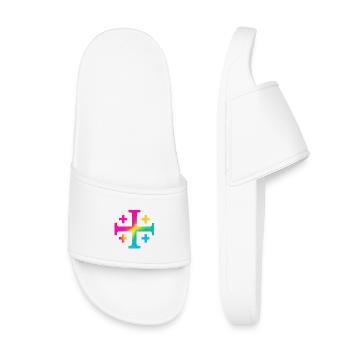 Kairos Cross (Jerusalem Cross) – Flower Meadow - Kids’ Pool Sliders - white - Front