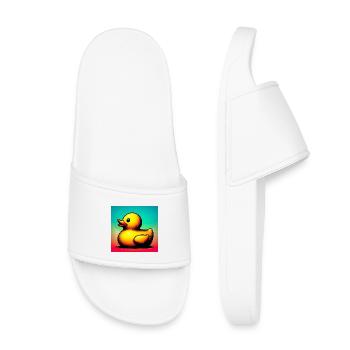 Ente Ente Ente Ente Ente - Kinder Badelatschen - Weiß - Vorne