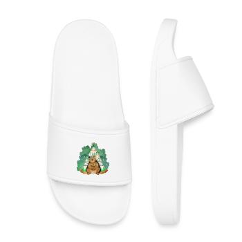 ours devant son tipi - Claquettes enfant - blanc - Devant