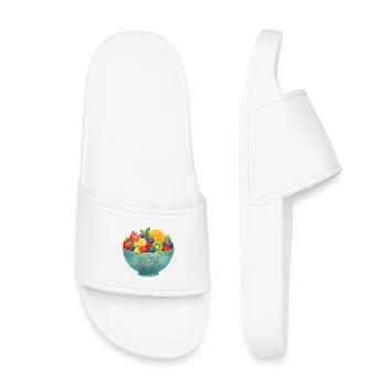 Fruit aquarelle dans le bol de fruits de mandala Fruits sains - Claquettes enfant - blanc - Devant