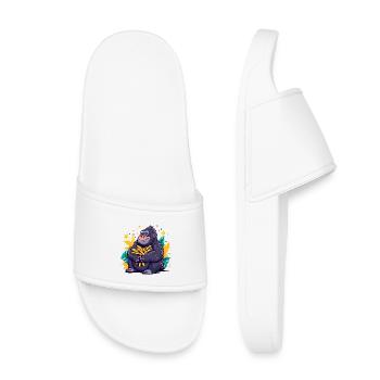 Banana Gorilla Cuddle Motif - Kids’ Pool Sliders - white - Front