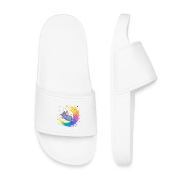 Souris colorée dans un tourbillon de couleurs - Claquettes enfant - blanc - Devant