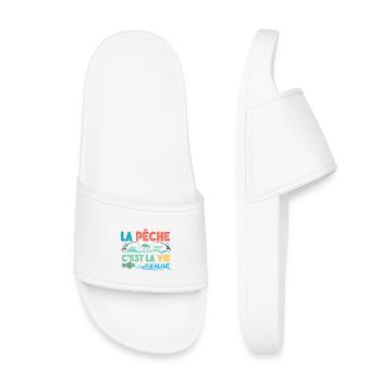 fishing is life,Humor,fisherman gift - Kids’ Pool Sliders - white - Front