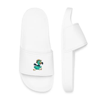 Joyeux chapeau de Noël pour les oiseaux flamants roses - Claquettes enfant - blanc - Devant