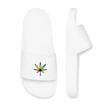 Cannabis / Marijuana / Chanvre, Outl Rainbow History - Claquettes enfant - blanc - Devant