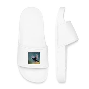 Merle noir sous la pluie Grive noire sous la pluie printanière - Claquettes enfant - blanc - Devant