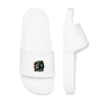 Gorille avec des écouteurs et de la fumée - Claquettes enfant - blanc - Devant