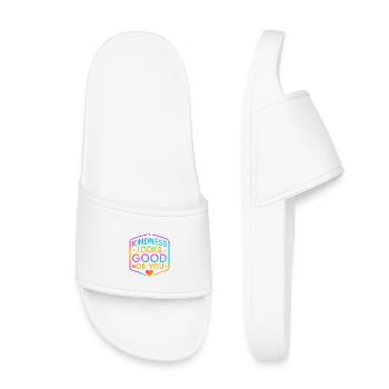 Kindness Neon Looks Good On You - Kids’ Pool Sliders - white - Front