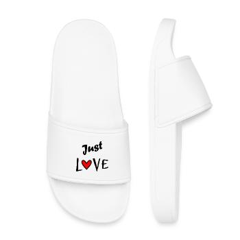 JUST LOVE. LOVE. I LOVE YOU. HEART. HAPPY BIRTHDAY. - Kids’ Pool Sliders - white - Front