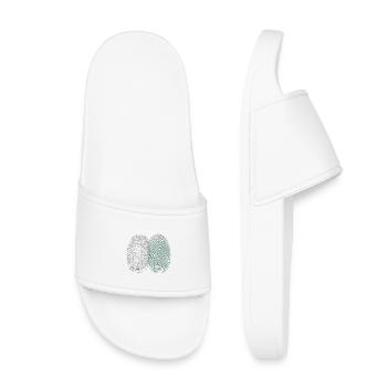 Empreintes digitales et anneaux d’arbres – Identité de la nature - Claquettes enfant - blanc - Devant