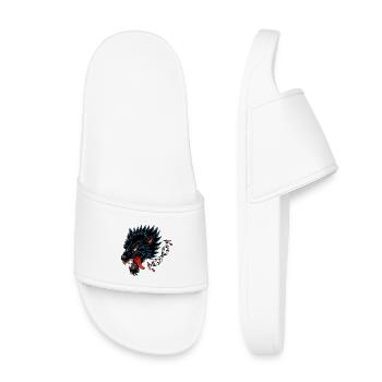 Style de tatouage à l’ancienne Black Wolf - Claquettes enfant - blanc - Devant