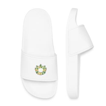 Blätterkranz Lorbeer Natur Wappen - Kinder Badelatschen - Weiß - Vorne