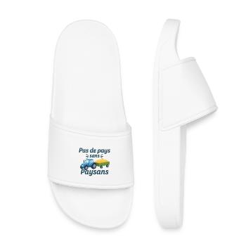 No country without farmers - Kids’ Pool Sliders - white - Front