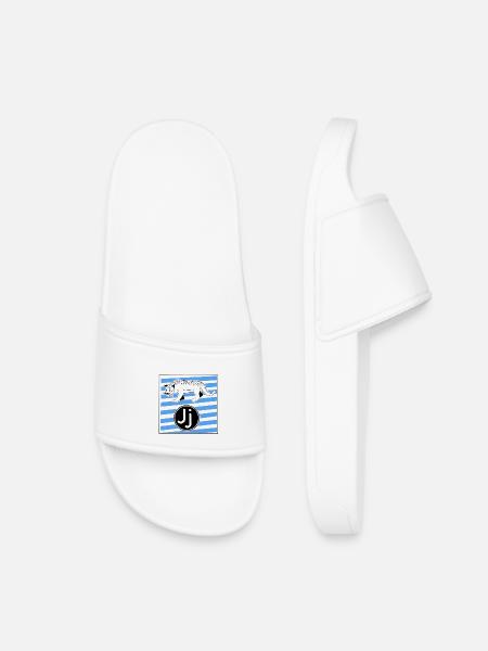 J for Jaguar Letter in Elementary School - Kids’ Pool Sliders - white