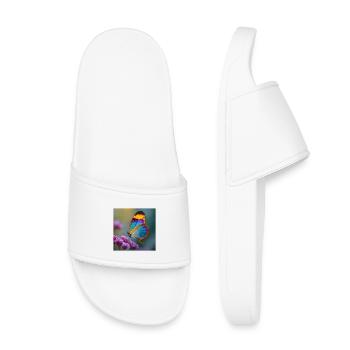 Colorful Fantasy Butterfly Glass Wings - Kids’ Pool Sliders - white - Front