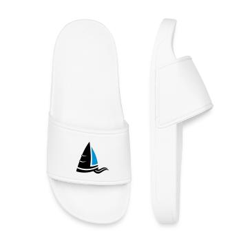 SeeLuft Segel Wappen Segelboot Logo Segelsport - Kinder Badelatschen - Weiß - Vorne