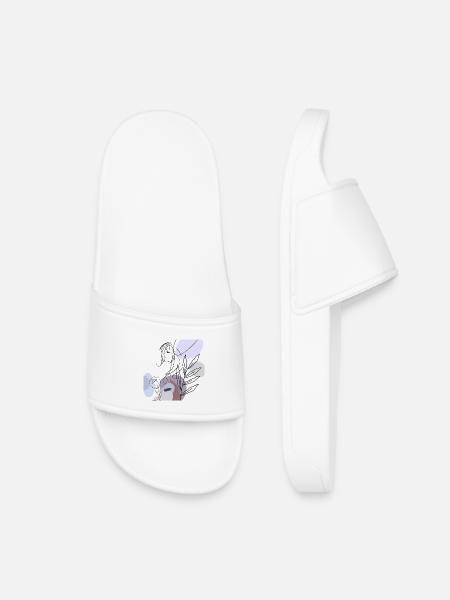Abstrakte Silhouette mit Pastellformen - Kinder Badelatschen - Weiß