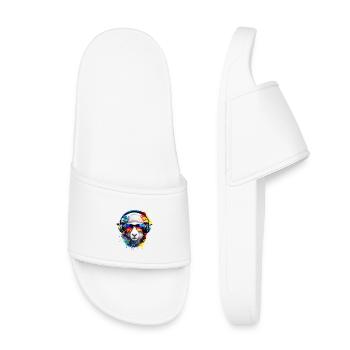 Sheep with headphones in Nebula colors - Kids’ Pool Sliders - white - Front