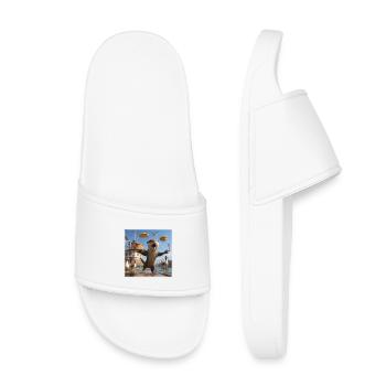 Loutre drôle avec un design chaos de crêpes - Claquettes enfant - blanc - Devant