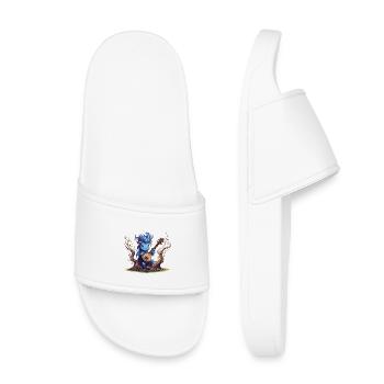 Lutin bleu avec luth dans la forêt - Claquettes enfant - blanc - Devant