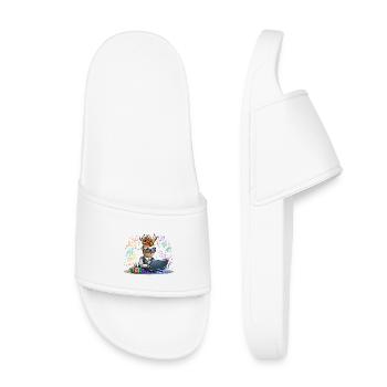 Designer infernal sur ordinateur portable - Claquettes enfant - blanc - Devant