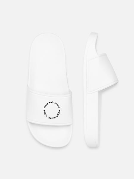 Not my circus – Not my monkeys - Kids’ Pool Sliders - white