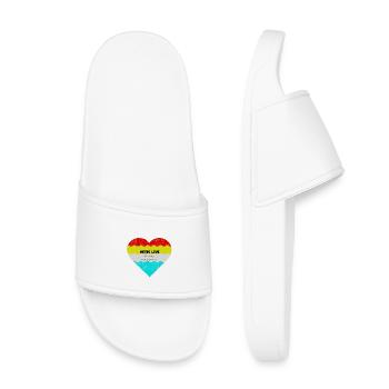 Retro Heart Love in Colorful Gradient - Kids’ Pool Sliders - white - Front
