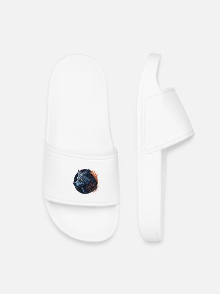 Night Wolf - Kids’ Pool Sliders - white