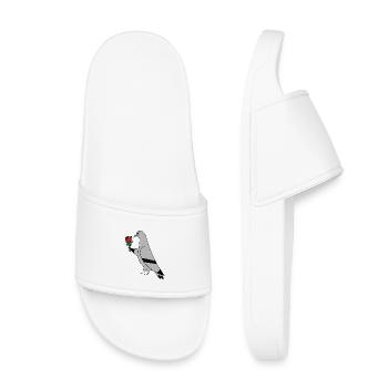 Pigeon with Roses – Urban Minimal Illustration - Kids’ Pool Sliders - white - Front