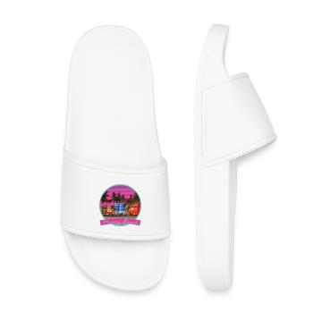 80er Retro Miami Beach Vaporwave - Kinder Badelatschen - Weiß - Vorne